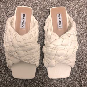 Steve Madden, size 7, cream backless sandals